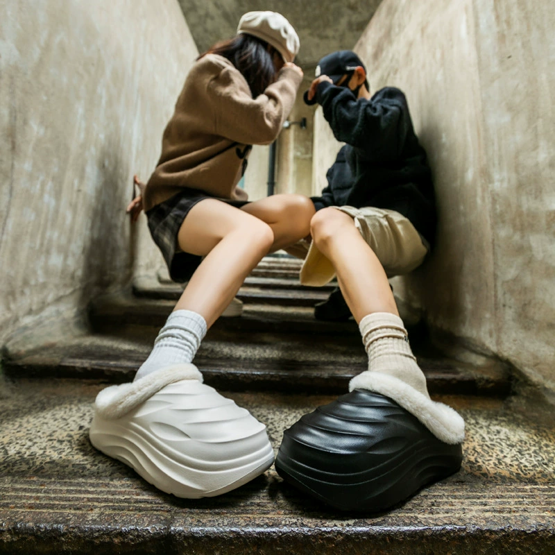 Сломанные коконы пара хлопчатобумажных тапочек для отдыха нескользящие и толстые подошвы для дома утолщенные теплые тапочки носить 2024 плюшевые тапочки для женщин