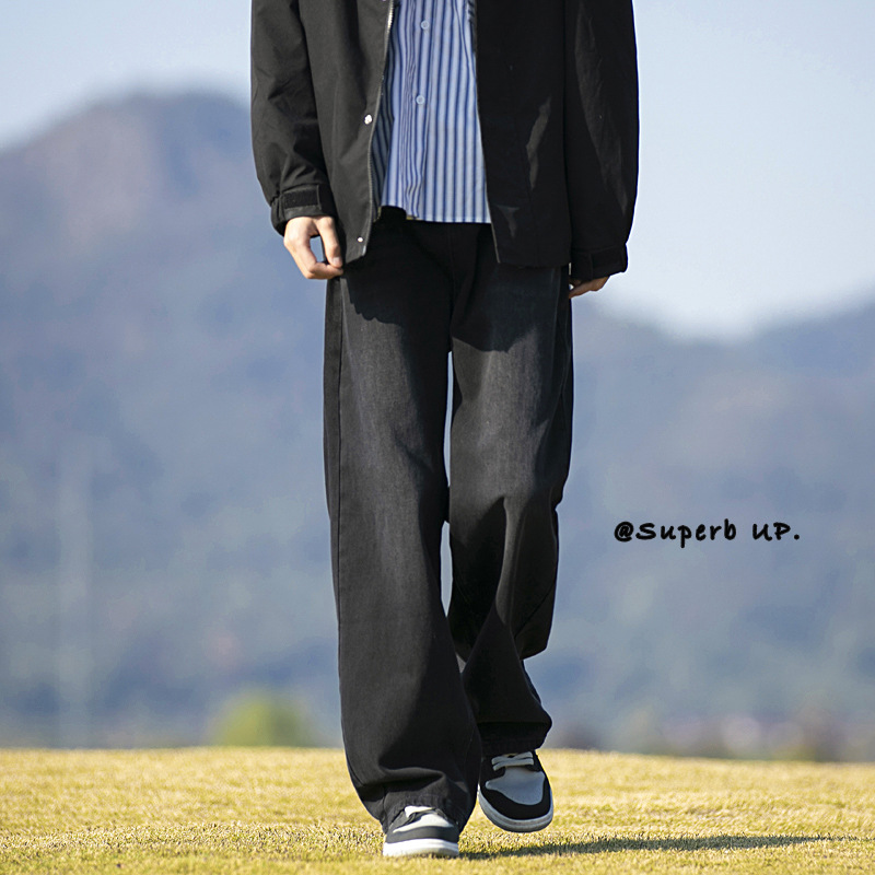 Jeans pour homme coupe droite et ample style décontracté_voghion.com
