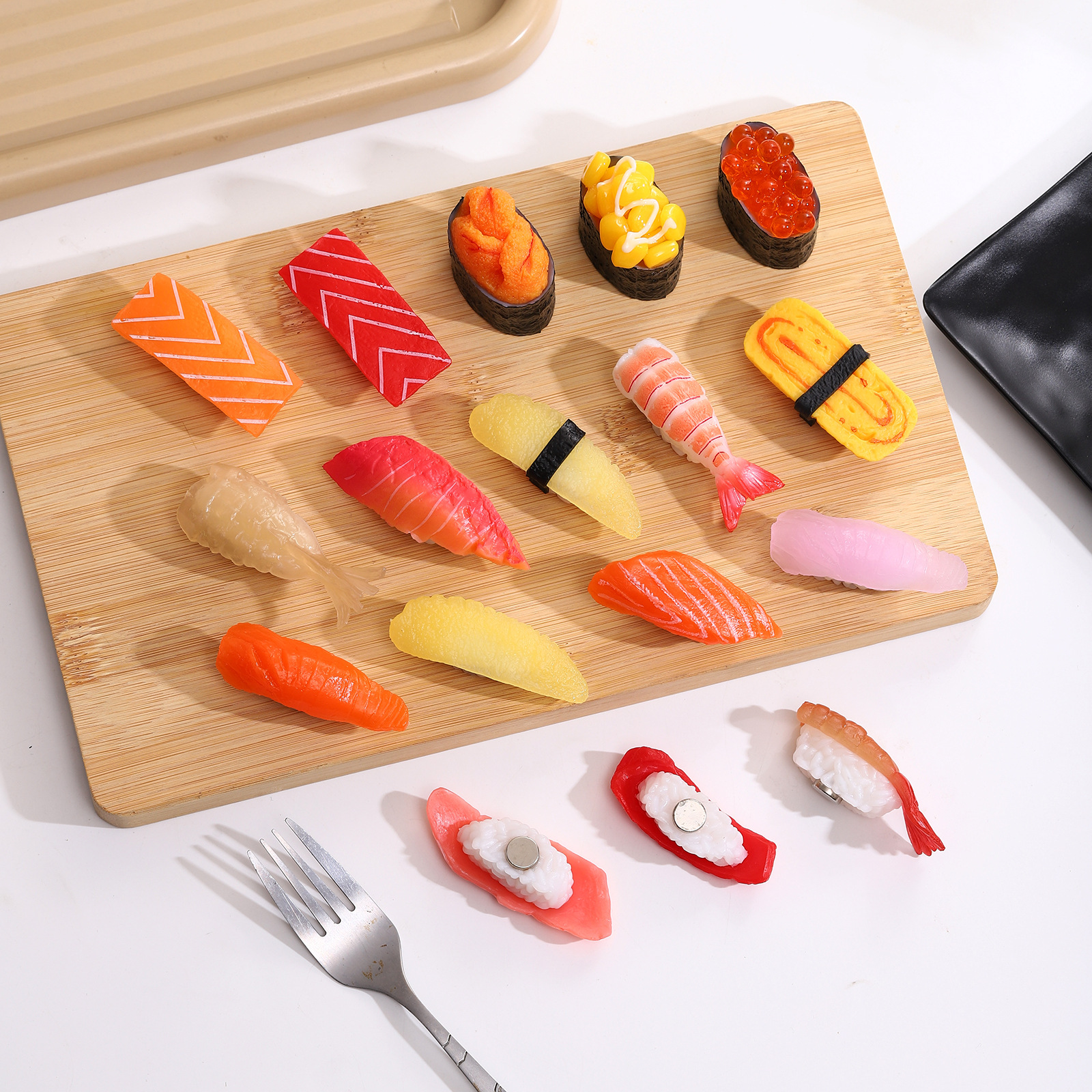Japanese Sushi Artificial Food Refrigerator Magnet Pvc Salmon Refrigerator Decoration Japanese Artificial Sushi Model