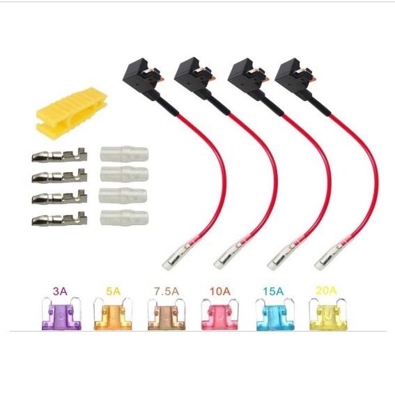 4PCS电路无损改装迷你平脚取电器 汽车保险丝盒取电器 车载保险片