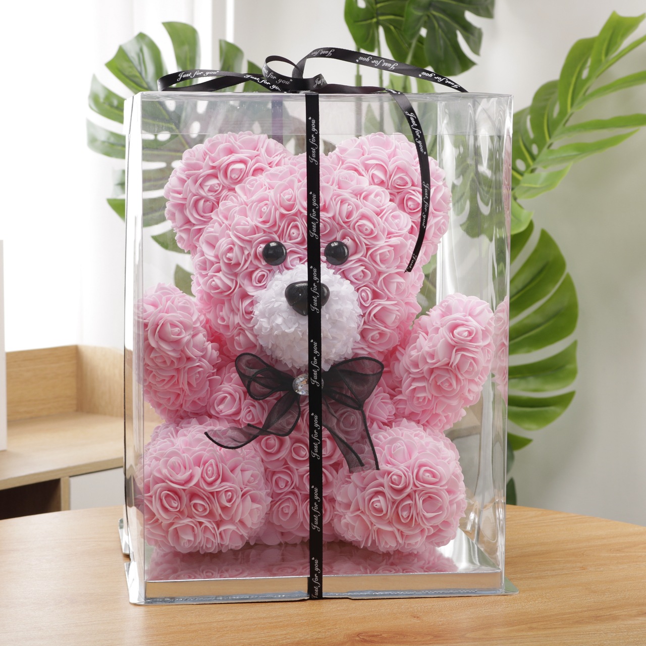 Oso de rosas de espuma PE, flor eterna, regalo para Navidad y San Valentín, floristería, supermercado