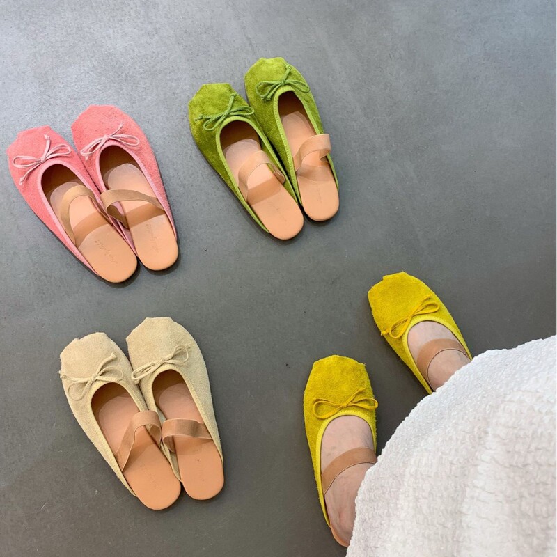 Niche Design, Gentle Style Evening Shoes, Lazy Slip-Ons, Flat Toe-Cap Half Slippers, Women's Outer Ballet Shoes