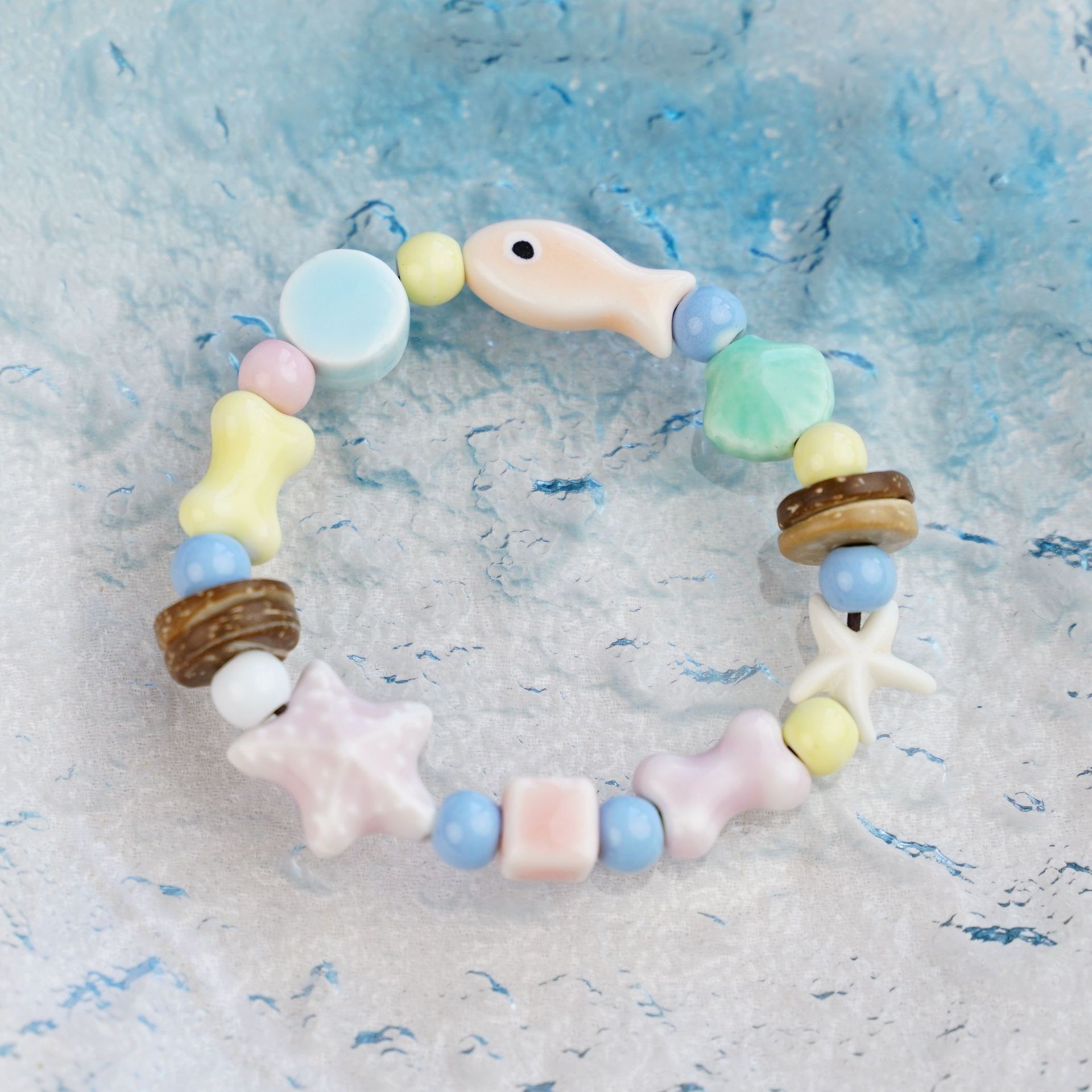 Jingdezhen pulsera de cerámica de verano mujer alta sensación galletas serie de gatos nicho diseño universal pulsera alta sensación