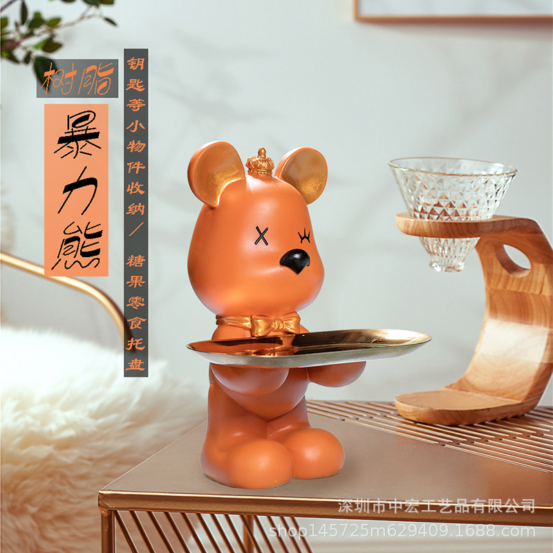 Creative storage system for home use for living room for keys, decorations, resin decor, with little bears