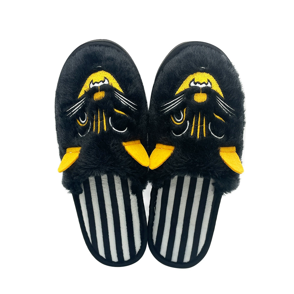 Лучшие продажные ворсистые тапочки Furry Jinx The Cat Slippers на Хэллоуин Furdy Несчастливая кошка тапочка