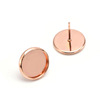 Golden earrings stainless steel, wholesale, 6-20mm, with gem, pink gold