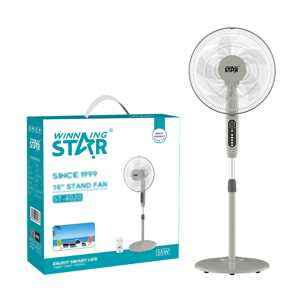 Winningstar transfronteriza Venta caliente estándar europeo británico 16 pulgadas hogar 50W sacudiendo la cabeza ventilador de piso portátil