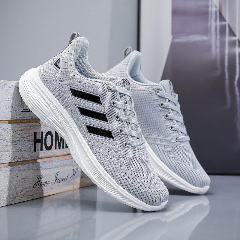 2025 otoño zapatos casuales de hombre zapatos de suela suave zapatos deportivos de carreras versátiles zapatos de tela negra transpirables