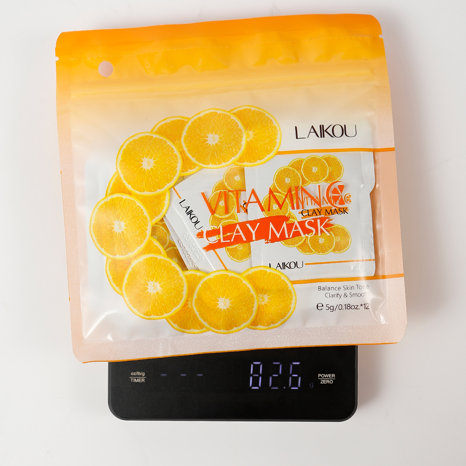 Cross-border in-stock new LAIKOU Vitamin c Mud Mask 5g*12 for pore cleansing, hydration and moisturizing, one-stop delivery Specification drawing
