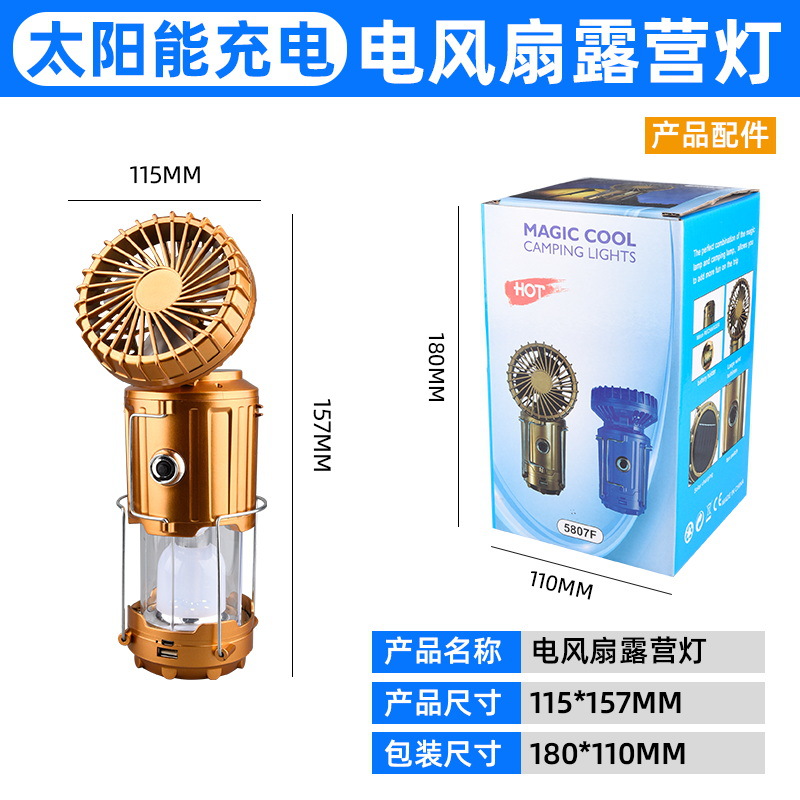 lámpara solar multifuncional LED ventilador recargable lámpara de camping lámpara de emergencia solar USB lámpara exterior lámpara de camping