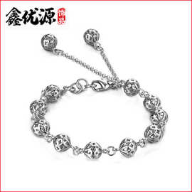 镂空玲珑球手链女欧美饰品地摊货商品镀银韩版 厂家批发森系学生