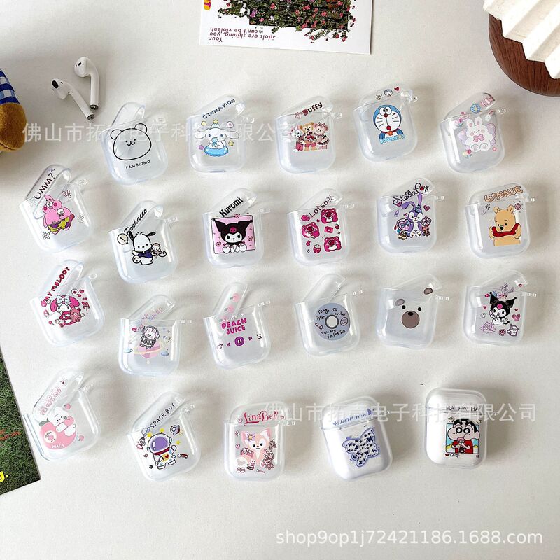 Cartoon iPhone AirPods 3 Bluetooth Headset Protective Cover i11/i12/i18 Headset Case Transparent Soft Case