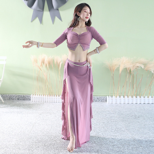 Belly dance 2024 new summer practice clothes sexy hot diamond suit water gauze oriental dance performance costume #905
