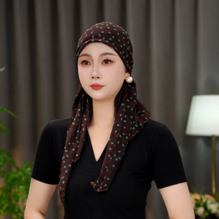 【蝶舞】休闲薄款潮流洋气飘带帽子女百搭碎花帽遮白发四季透气|undefined
