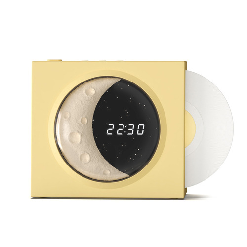 Retro vinyl record player Bluetooth speaker TF card music Bluetooth speaker USB charging moon clock starry sky lamp