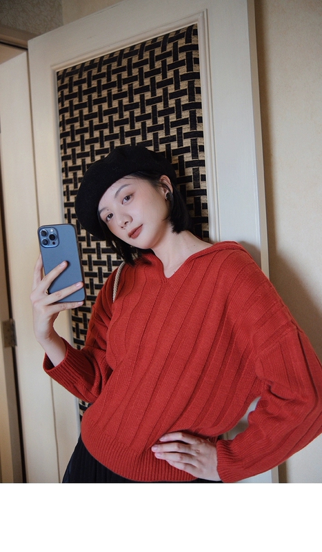 B571 Wool Blend Sweater 2025 Winter New Style Multi-Color Knitwear Women's Solid Color Pullover Top