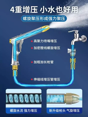 Gun, High-Pressure Household Tool, Telescopic | High pressure car wash water gun