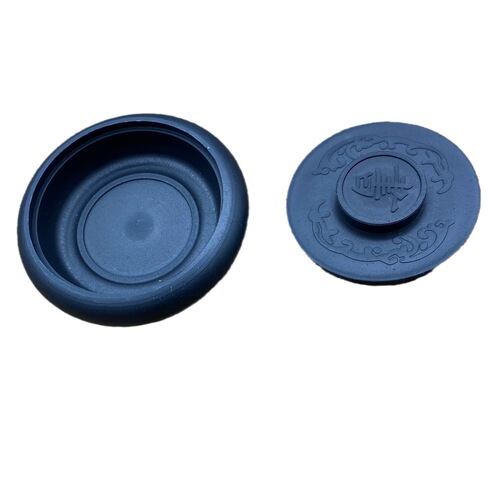 4-inch round black plastic ancient horse inkstone calligraphy beginners ink pool threaded inkstone calligraphy practice inkstone wholesale