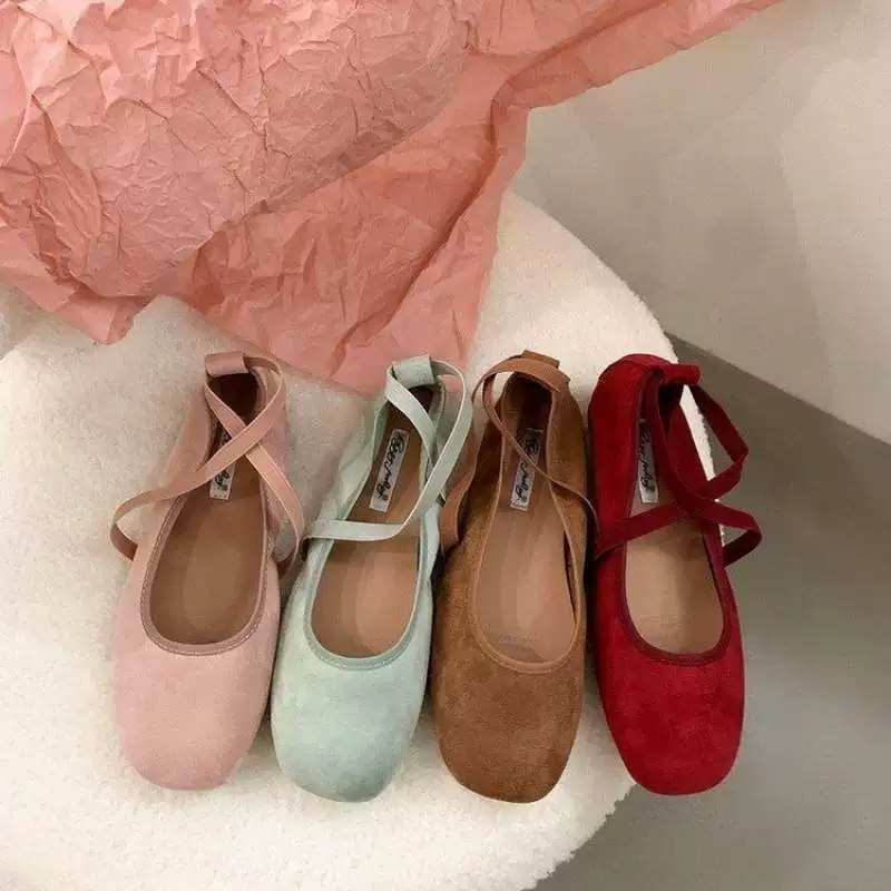 Розовые балетки на плоской подошве для женщин 2025, новые весенне-осенние туфли с юбкой, мягкая подошва, мэри джейн, ретро, круглый носок