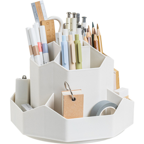 Upgraded rotating nine-grid pen holder student desktop storage box large-capacity stationery pen barrel multi-functional pen holder pen plug