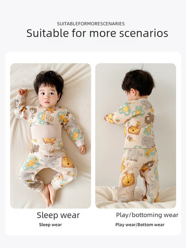 WUAWUA Infant Long-Sleeve Clothes Autumn Wear 0-3 Years Old Baby Thick Warm Innerwear Toddler Set Pajamas Winter