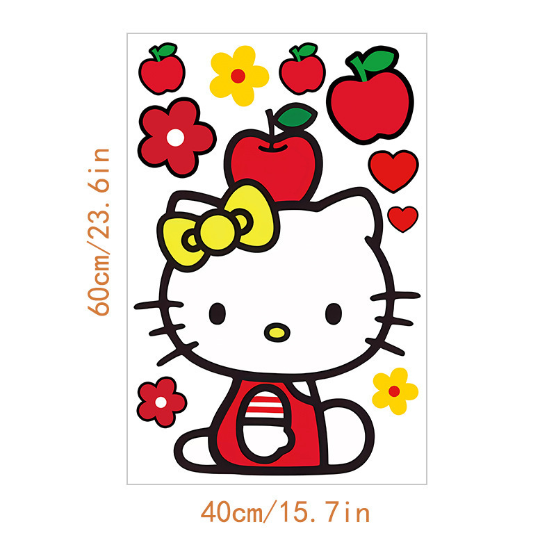 跨境外贸HelloKitty儿童房可爱墙贴小女孩卧室贴纸幼儿园卡通贴画|undefined