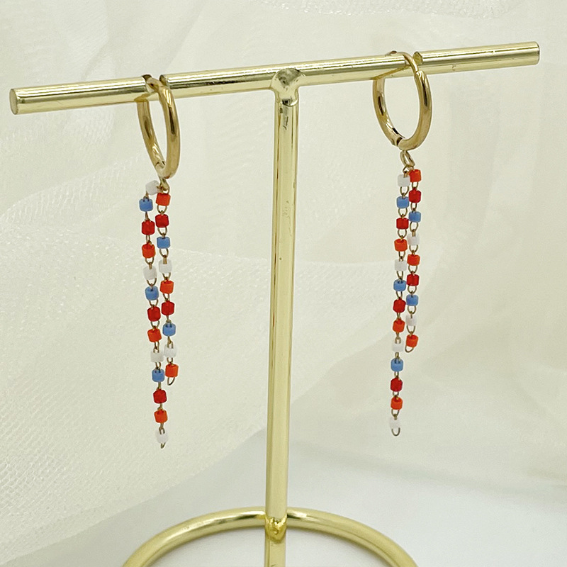 Fashion Geometric Stainless Steel Plating Natural Stone Drop Earrings 1 Pair display picture 6