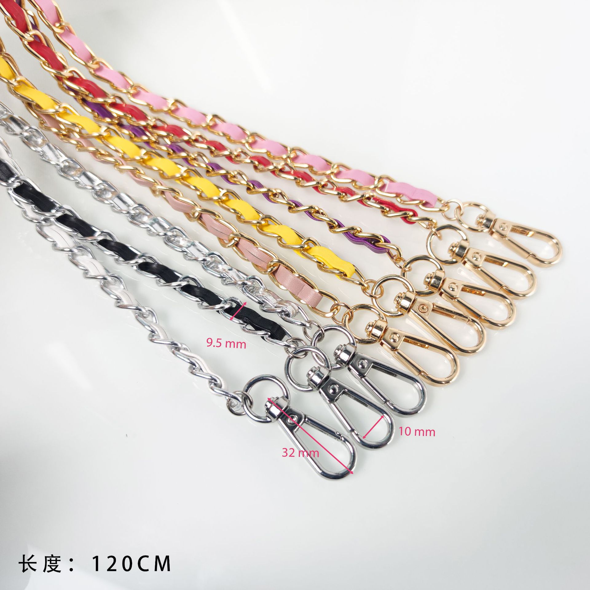 woven polyurethane shoulder bag on chain