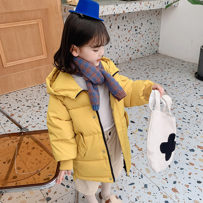 2024 nuevos niños abajo Chaqueta de algodón acolchado de los hombres de longitud media de las mujeres anti-temporada de invierno estilo coreano Chaqueta de algodón acolchado abrigo engrosado