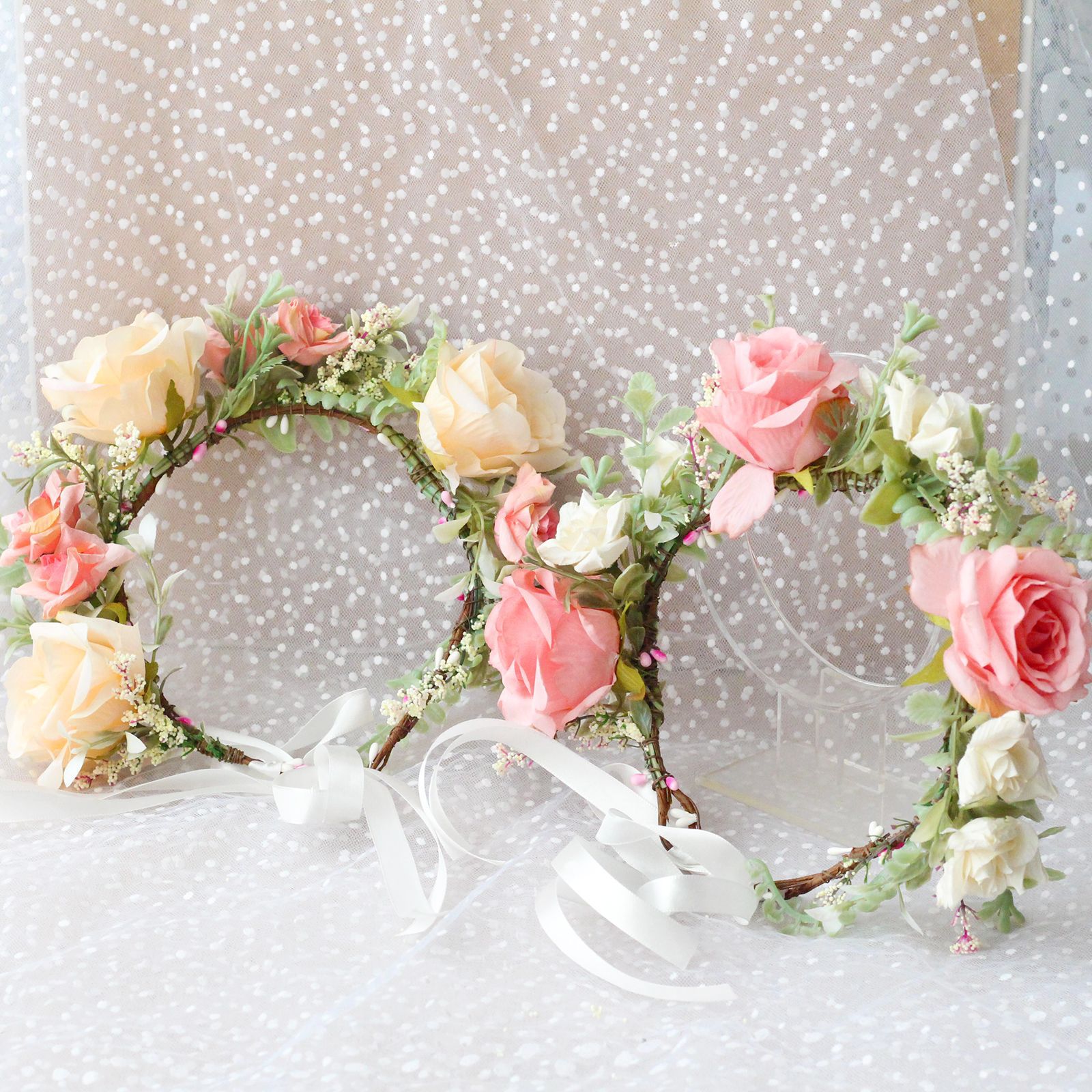 Fashion Garland Headwear Wholesale Art Rose Bridal Simulation Flower Hair Accessories display picture 7