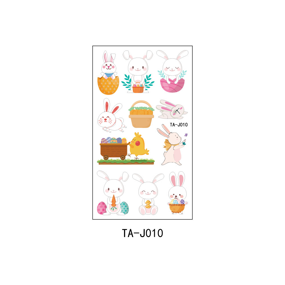 Nuevo tatuaje de Pascua pegatinas conejo huevo pollo diversión fiesta Día de Pascua desechables pegatinas temporales