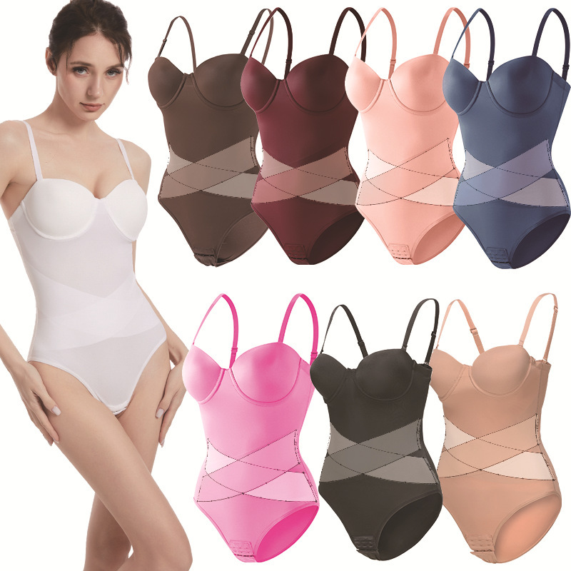 European and American plus size Body-Shaping jumpsuit Strapless Dress Special Tunic with Steel Rings Bra Traceless Abdominal Waist European and American plus size Body-Shaping jumpsuit Strapless Dress Special Tunic with Steel Rings Bra Traceless Abdominal Waist