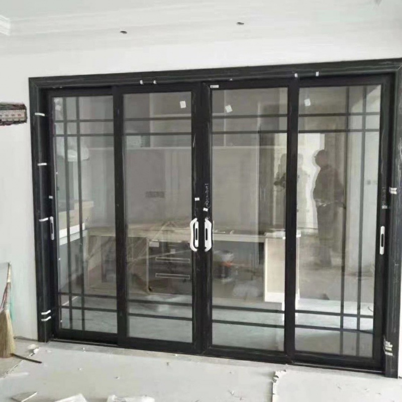 Sliding door kitchen balcony a living room TOILET Sliding door double-deck Toughened glass Hollow door Titanium magnesium aluminium alloy partition