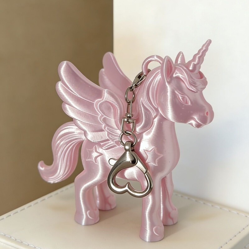 High-Appearance Unicorn Keychain, Girly Bag Charm, 3D Printed Pla Silk Material, Limited Edition for the Year of the Horse High-Appearance Unicorn Keychain, Girly Bag Charm, 3D Printed Pla Silk Material, Limited Edition for the Year of the Horse
