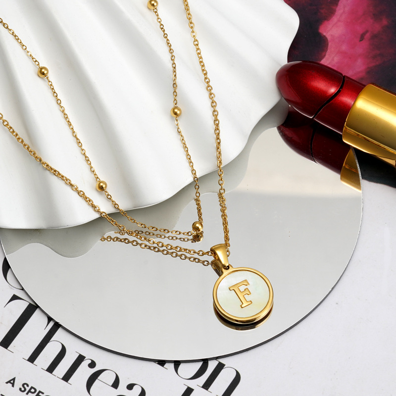 Fashion Letter Titanium Steel Plating Pendant Necklace 1 Piece