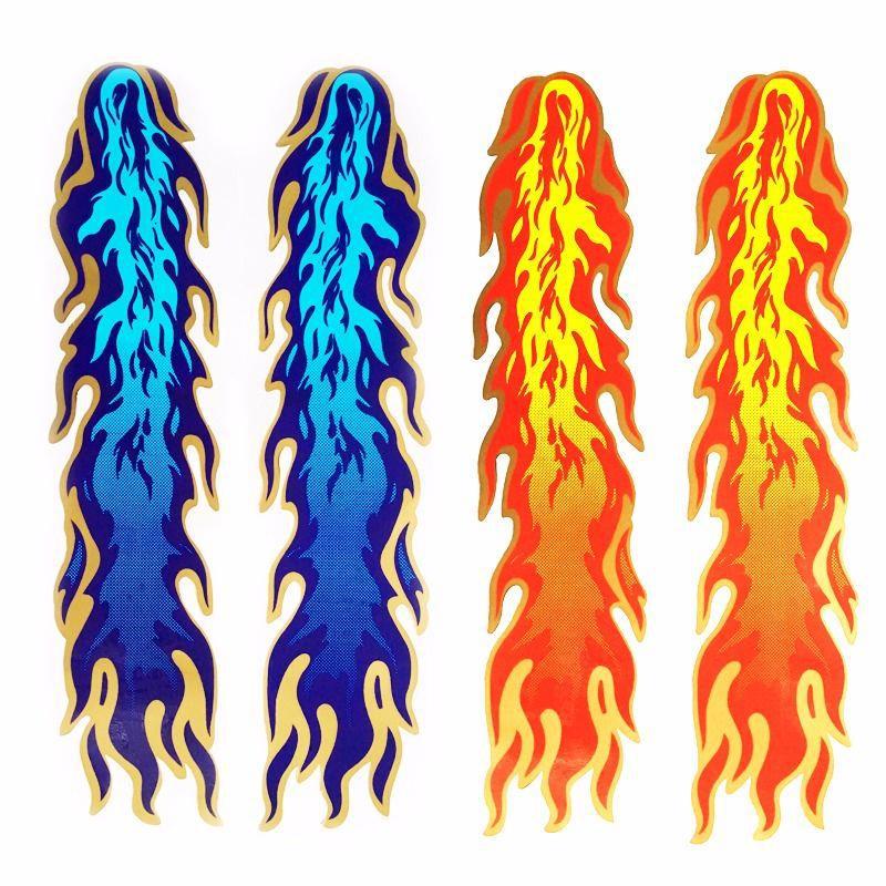 Motorcycle stickers Fires Flame a pair refit Car sticker automobile Sticker Vinyl personality Car sticker Light eyebrows stickers