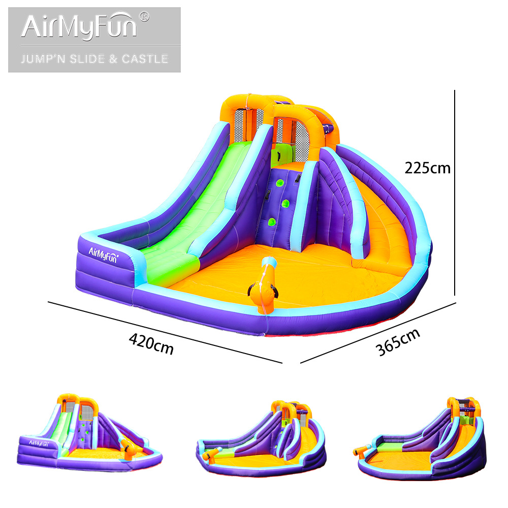 AMF | Spray de agua para el hogar Castillo castillo inflable tobogán de agua para el hogar para niños pequeño castillo inflable
