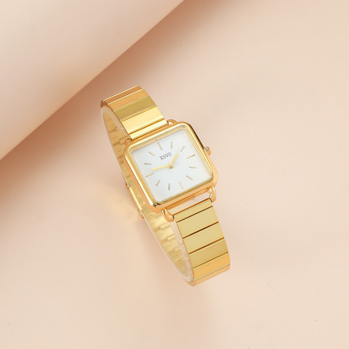 4pcs/set new women's watch set simple retro niche square ladies watch + niche bracelet set