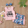 Summer jacket sleevless, shorts, headband, set, 2021 collection, suitable for import, English, 3 piece set