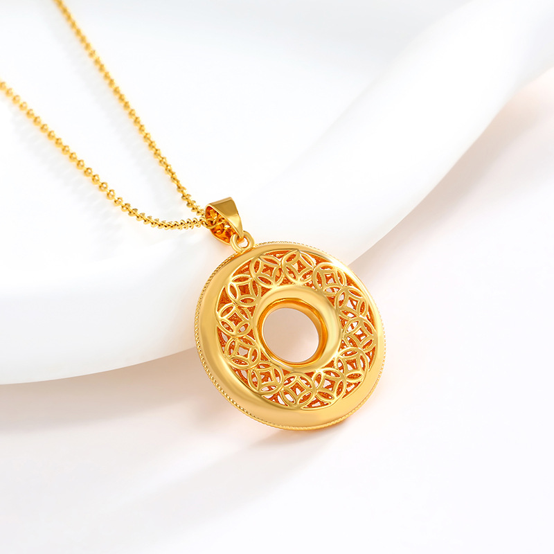 Xuping Jewelry Nuevo estilo chino Ping An Hebilla Fuzi Colgante Moda Retro Exquisito Patrón Donut Colgante