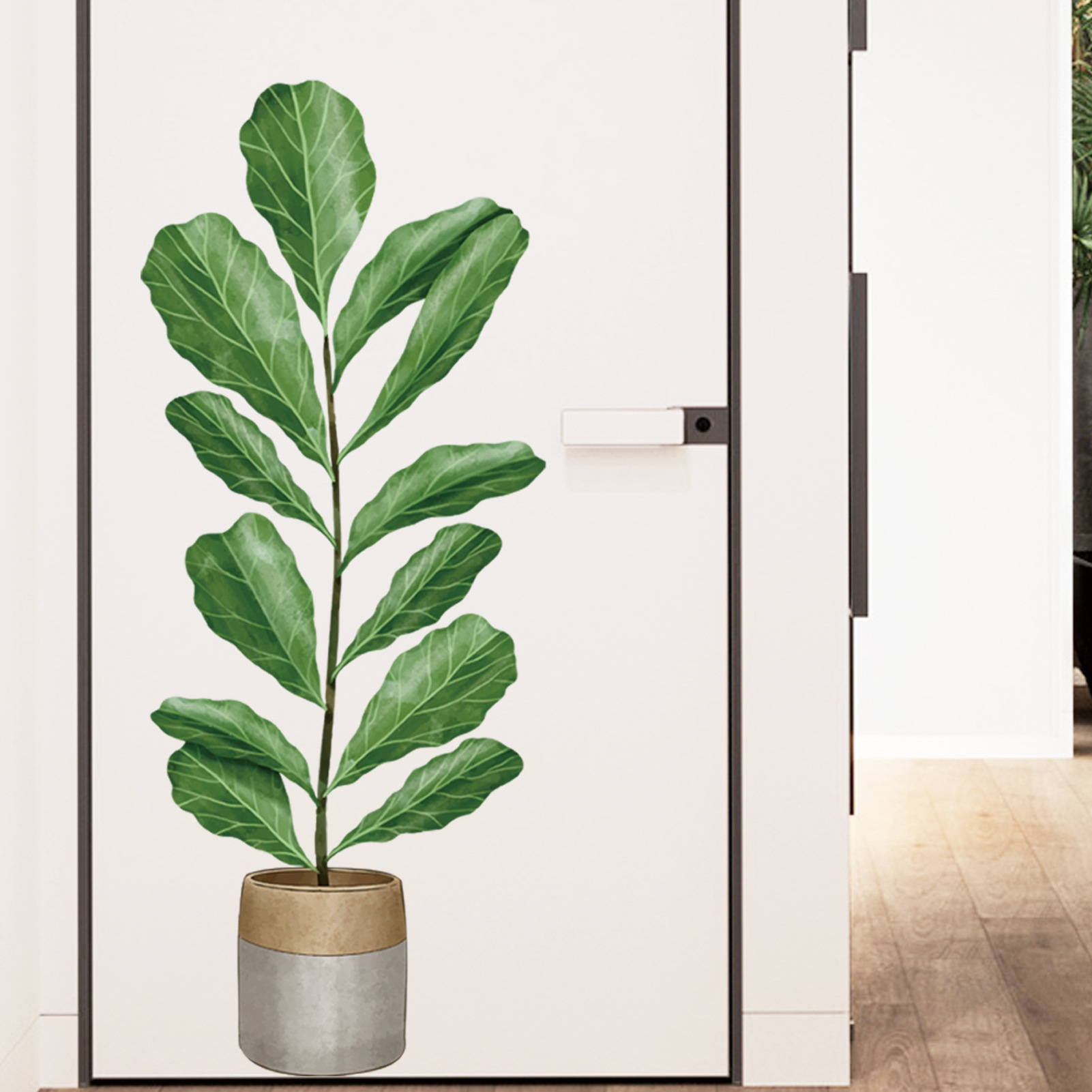New Ms-G012 Tropical Plant Leaves Potted Pvc Removable Living Room Bedroom Living Room Home Decoration Wall Sticker