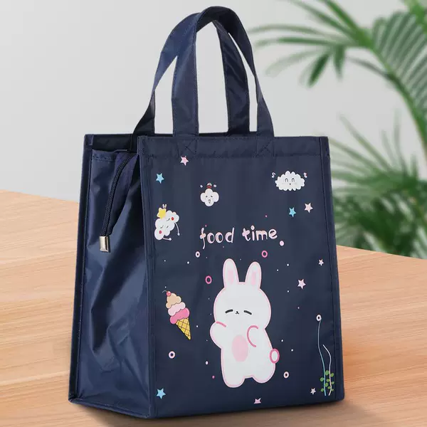 Durable Lunch Box Bag Thermal Insulation Bag Thickened Large Rice Bag Aluminum Foil Canvas Vegetable Bento Warm and Cold Working Hand