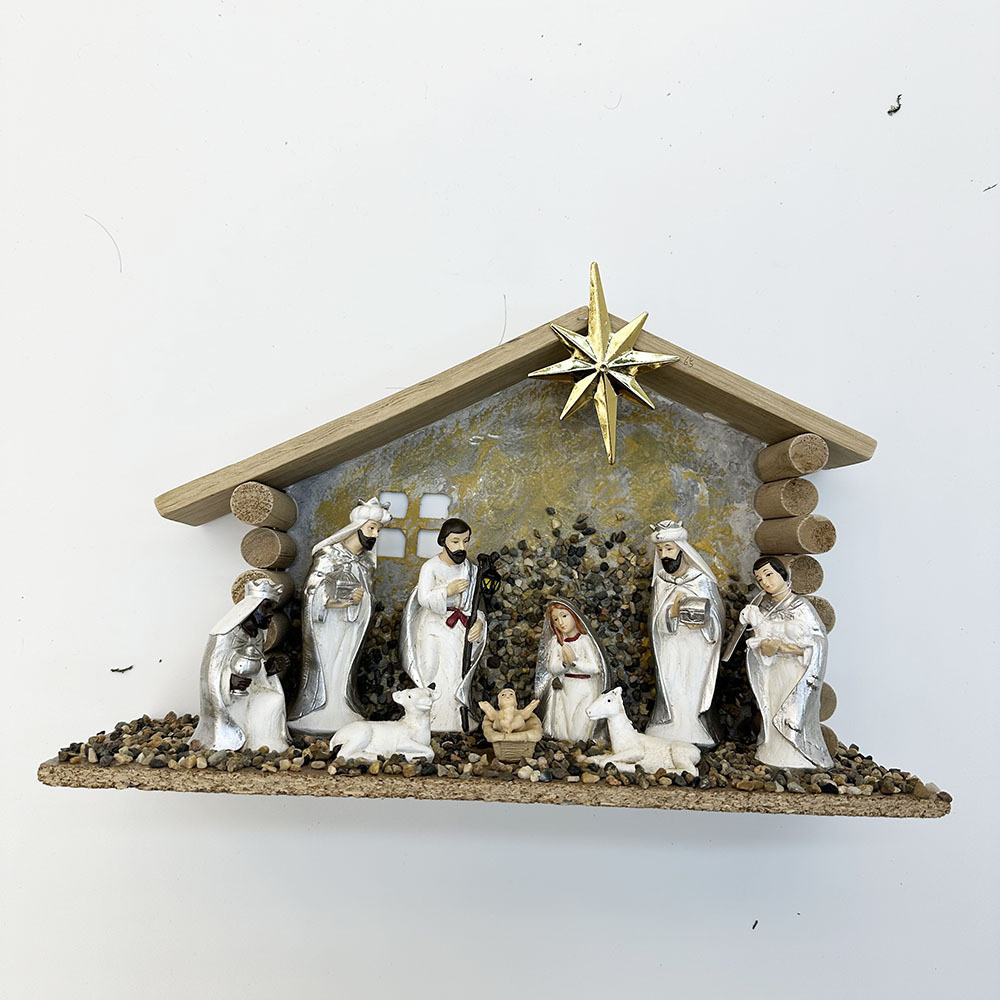 Navidad transfronteriza pesebre festivales decorativos decorativos de resina artesanía ornamentos