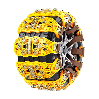 Vehicle Suv Universal Tpu Tire snow chain - yellow-12-pack-free-storage-bag-gloves-hook-wrench
