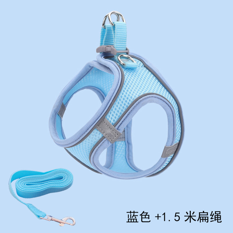 Nuevos productos transfronterizos para mascotas tipo chaleco correa para el pecho para mascotas transpirable reflectante correa para perros gato cuerda para pasear perros