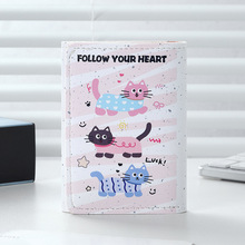 可爱猫猫三折包证件包保护套多功能卡包女士钱包便携情侣收纳卡套