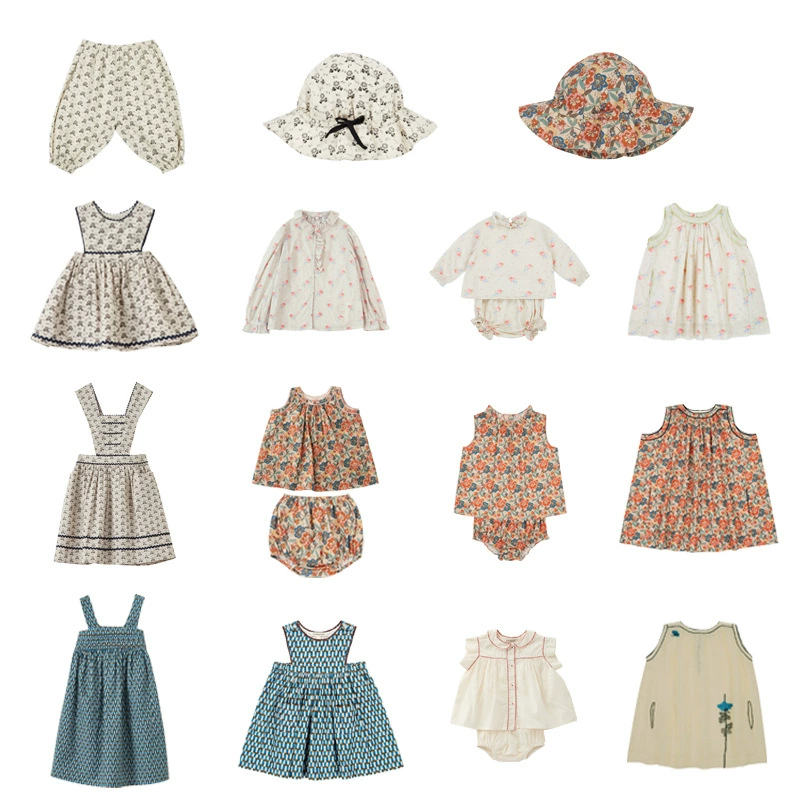 Summer dress sleevless, set, mosquito repellent, trousers, children's clothing, floral print