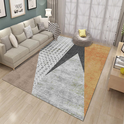 Luxury and simple printed living room bedroom crystal velvet carpet is not easy to fade, stain-resistant, anti-slip, geometric living room 