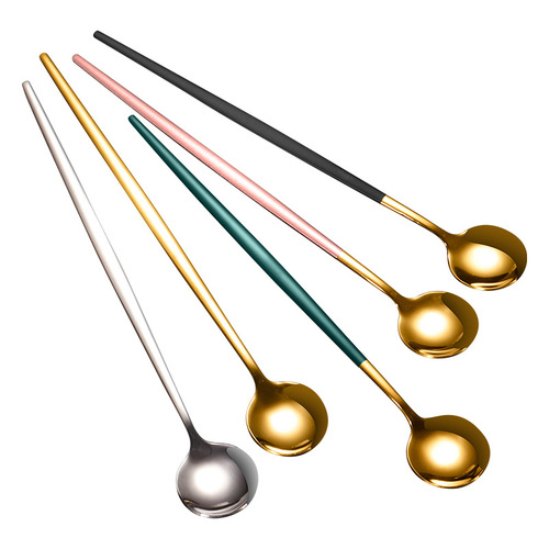 Daoqi 304 stainless steel coffee stirring spoon, high-looking long-handled spoon, creative bar mixing ice spoon