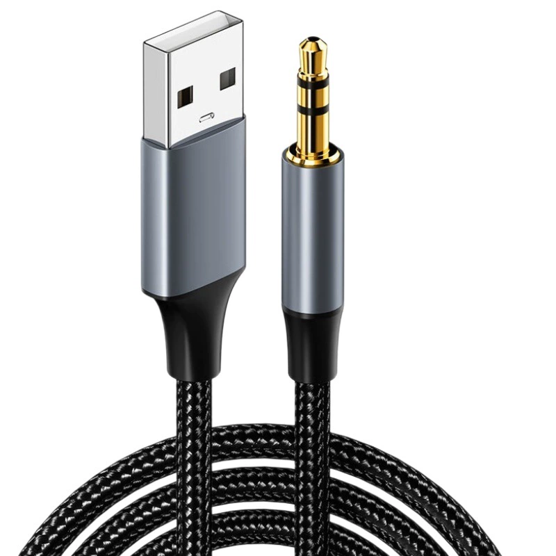USB к 3,5 мм аудио кабель, настольный компьютер, соединение звуковой карты, сопровождающий кабель AUX, вращающийся разъем